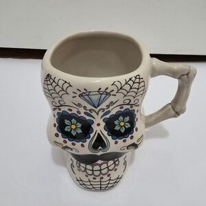 Cracker Barrel Day If The Dead Sugar Skull Stoneware Coffee Mug Cup